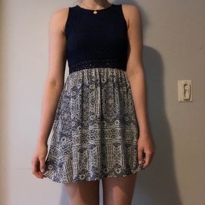Alya (Francescas) Navy lace and pattern dress